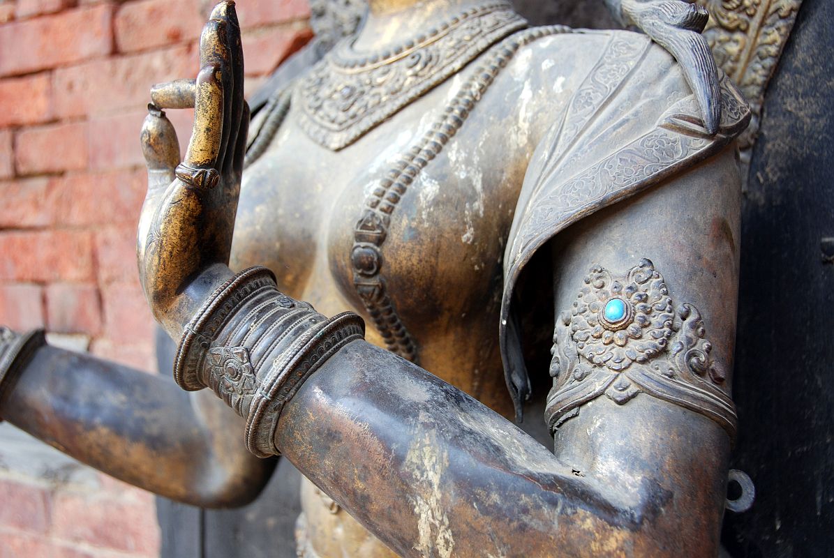 Kathmandu Patan Durbar Square Mul Chowk 15 River Goddess Ganga Arm And Hand Close Up 